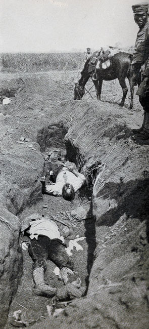 “Dead Japanese in the Trenches on September Fourth” page 180, A Photographic Record of the Russo-Japanese War, Edited by James H. Hare 1905, PF Collier & Son, New York