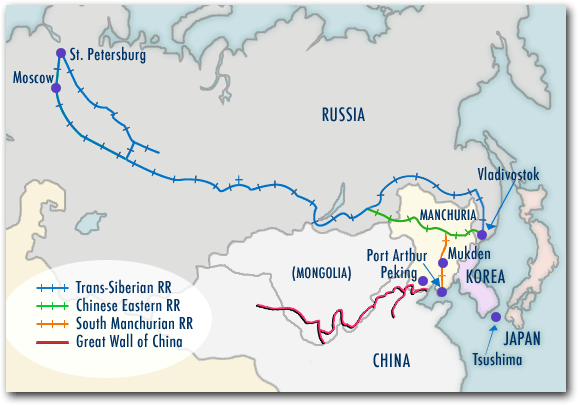 Map of the Trans-Siberian Railway