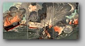 “Our Forces’ Great Victory at Battle of Yellow Sea - Second Illustration” by Kobayashi Kiyochika, October 1894 [2000_380_16] Sharf Collection, Museum of Fine Arts, Boston