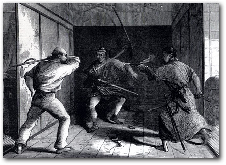 Japanese terrorists attack the British legation in Edo in 1861