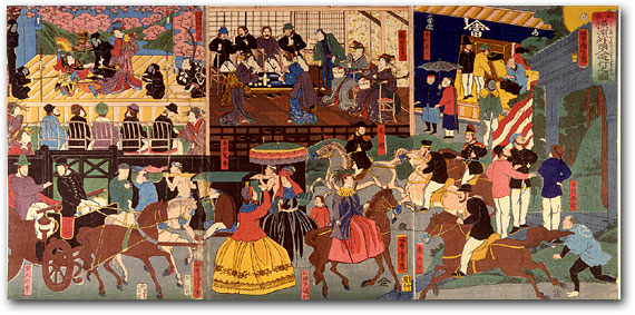 “Picture of Amusements of Foreigners in Yokohama in Bushū “ by Yoshitora, 1861 [Y0144] Arthur M. Sackler Gallery, Smithsonian Institution