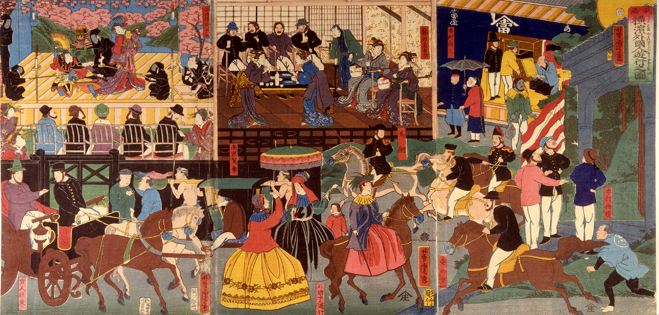 “Picture of Amusements of Foreigners in Yokohama in Bush_ “ by Yoshitora, 1861 [Y0144]  Arthur M. Sackler Gallery, Smithsonian Institution
