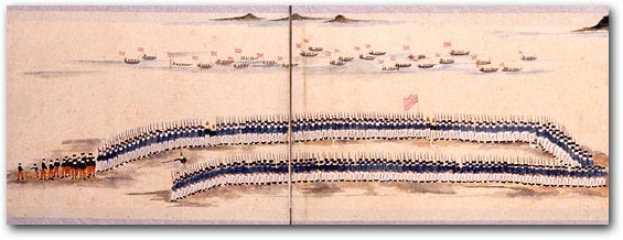 Perry’s troops landing in Yokohama, 1854
