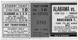 Football ticket... Alabama vs. L.S.U.