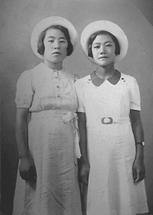 Mrs. Tanaka, the fisherwoman I interviewed at the Wharf, at age 13