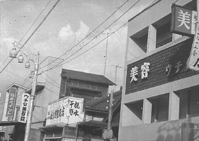 Across from soba shop, looking toward fruit shop.