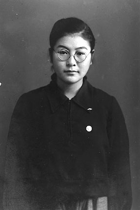 My mother in her high school days, wearing school uniform