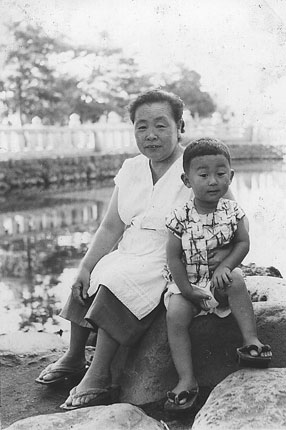 I am at the Hachiman Shrine with my Suehiro Grandmother