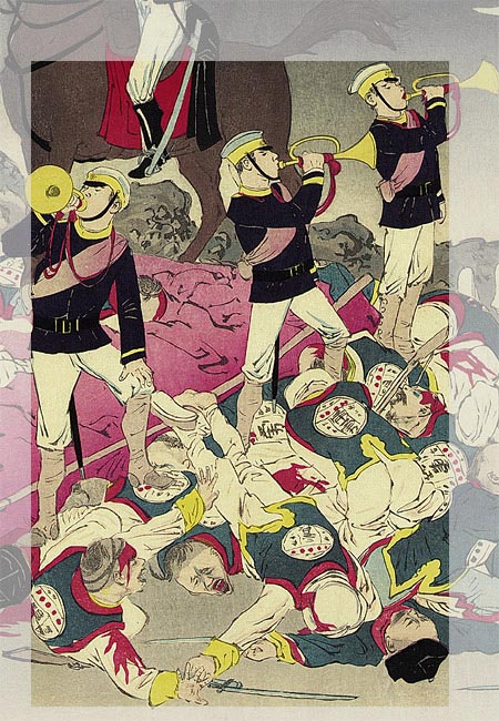 “Banzai for Japan!: The Victory Song of Pyongyang” by Kobayashi Kiyochika, October 1894 [2000.026] Sharf Collection, Museum of Fine Arts, Boston