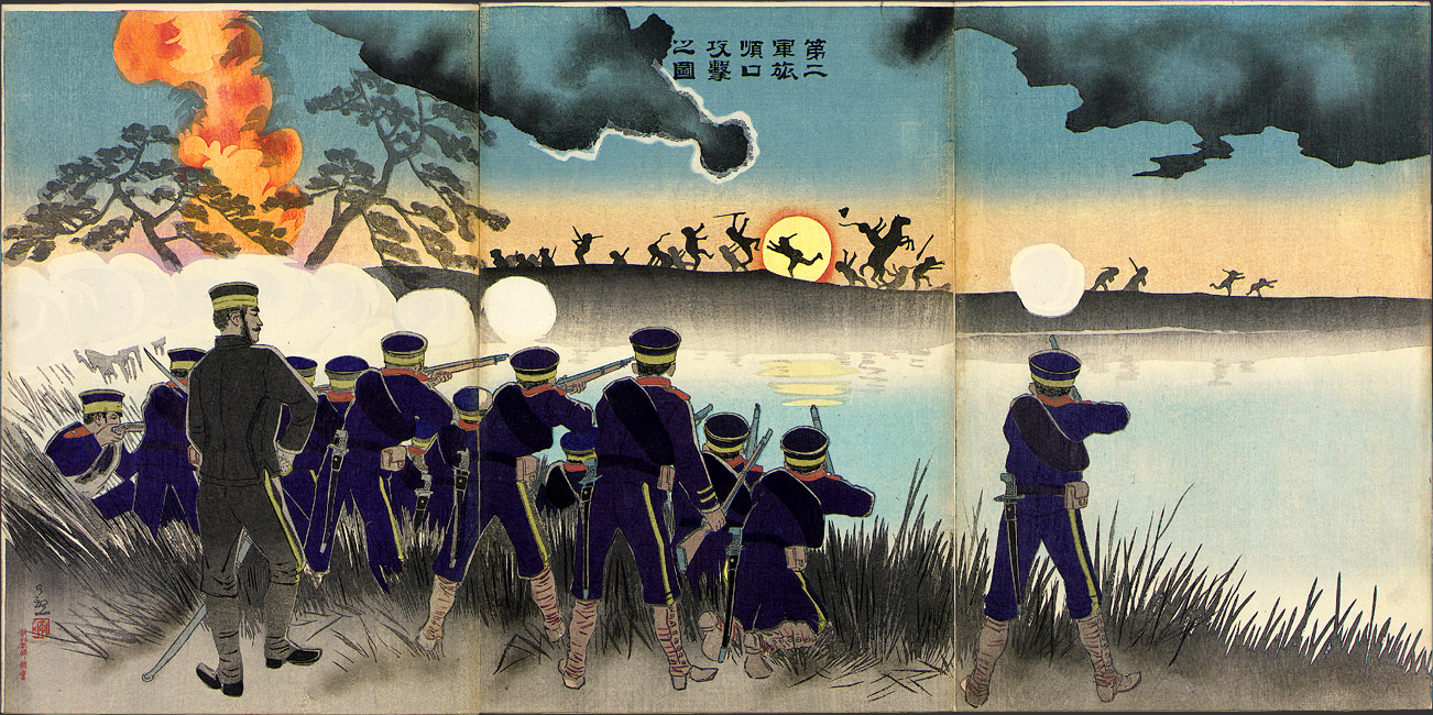 “Illustration of the Second Army's Assault on Port Arthur” by Kobayashi Kiyochika, 1894 [2000.414] Sharf Collection, Museum of Fine Arts, Boston
