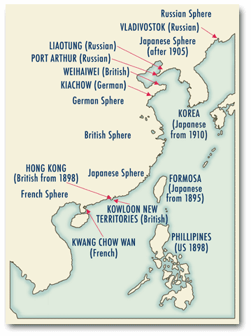 Map of foreign concessions in China as of 1898