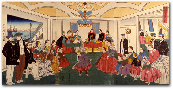 “Picture of Foreigners Enjoying a Banquet” by Yoshikazu, December 1860 [Y0142] Arthur M. Sackler Gallery, Smithsonian Institution
